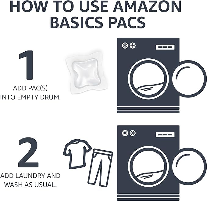 Amazon Basics Laundry Detergent Pacs, Hypoallergenic, Free & Clear, 120 Count (New Packaging) - Image 5